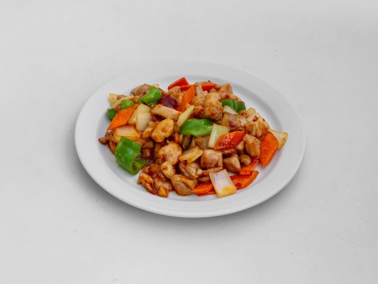 Pollo con salsa picante 