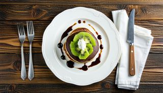 Clătite cu ciocolată și kiwi