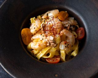 Tagliatelle z krewetkami