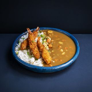 Arroz Con Curry Y Gambas Tempura