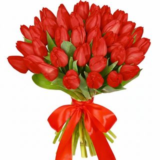 Монобукет із 41 червоного тюльпана