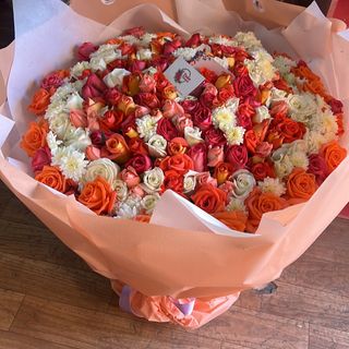 Bouquet 200 roses mélange 