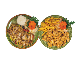 8. Kurczak z kokosem i sezamem + Makaron sojowy z kurczakiem