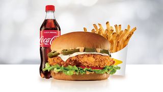 Menú Hamburguesa De Pollo Crujiente Especial