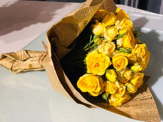 ჯუჯა ვარდების თაიგული (ყვითელი)