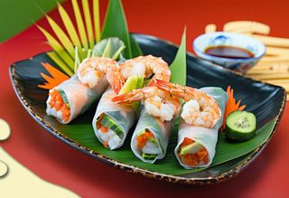 Spring roll con mazzancolle tropicali
