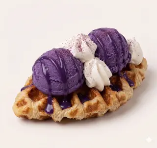 Croffle ubeice cream