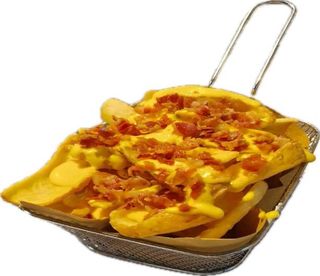 Patatina fritta con würstel e cheddar