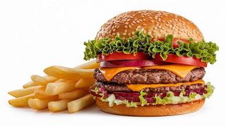 Barbecue Burger + Frites + sucrerie