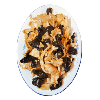 118. Пилешко с китайски гъби (700г)