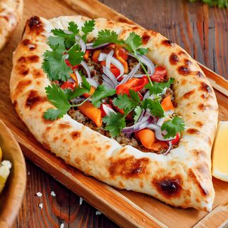 Пиде с говядиной и сыром