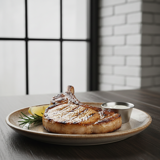 Cotlet de porc cu os la grătar