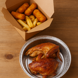 Medio pollo + croquetas 