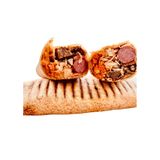 Mixed chicken and beef shawarma with one sausage