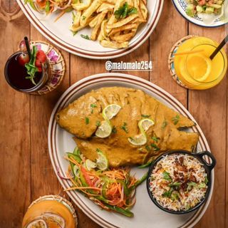 Full  plate fish,chip, juice ,kachumbari 