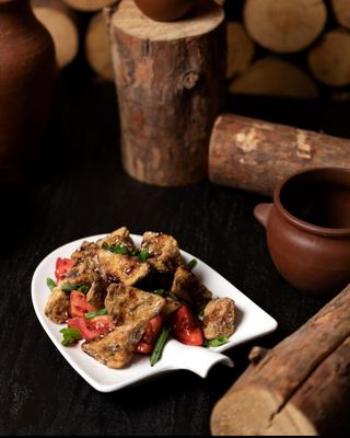 Салат с хрустящими баклажанами 