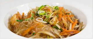 Spaghetti di soia con pesce