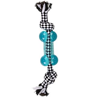 FLAMINGO Igračka za pse Djengo, gumena kost sa kanapom, Plava, 25cm (KOD FLA519718)