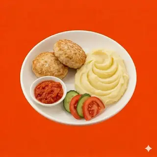 Котлета куринная с гарниром