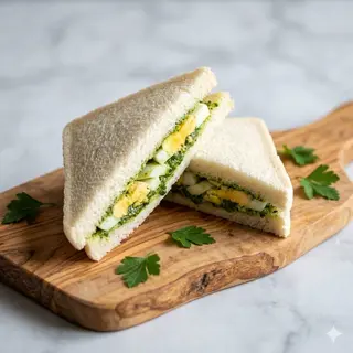 Pan carré salsa verde, uova sode