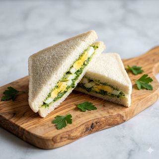 Pan carré salsa verde, uova sode