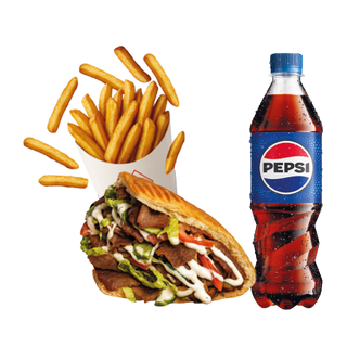 Zestaw 2 - bułka + frytki (małe) + napój