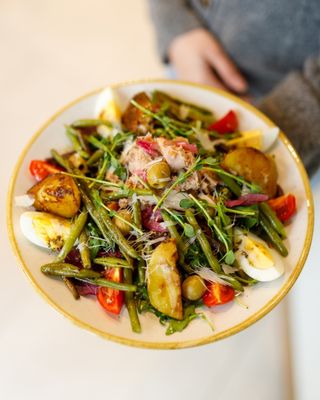 Салат з стручковою квасолею з соусом вінігрет