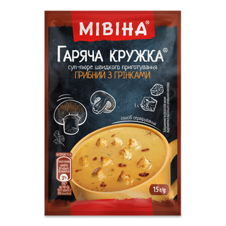 Суп-пюре Мівіна Гаряча кружка грибний з грінками (15г)
