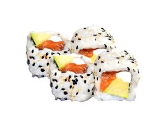 85.Uramaki De Salmón Con Aguacate Más Queso Y Sésamo (8 Uds.)