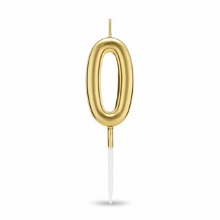 Vela número "0" dorada