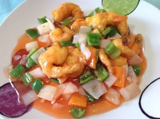65. Gambas con salsa agridulce