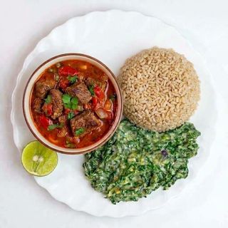Beef Wet/Stew Fry + Veg with White rice