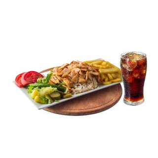 Plato De Carne Con Ensalada Y Patatas + Pan + Bebida (330 Ml.)