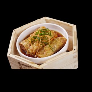 Rotolo  di tofu e carne Cantonese al vapore 2pz（广式鲍汁腐皮卷）