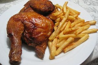 1/4 Broiler Chicken Served with Small Portion of Crispy Fries 
