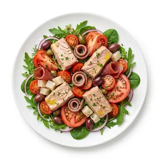 Ensalada De Tomate Con Ventresca Y Anchoa