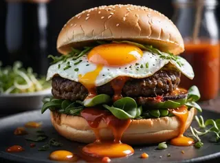 Cheeseburger cu ou