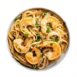 tallarines con gambas