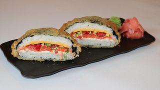 შემწვარი ორაგულის ბურგერი