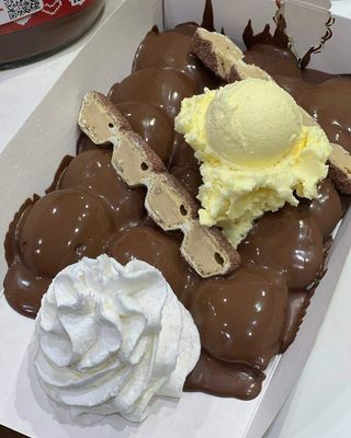 Poffertjes spéculoos, Banane, Noisette, Biscuit spéculoos