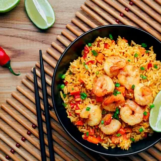 Arroz Frito con Gambas