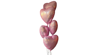 Różowy balon serce z helem