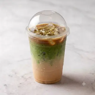 Tè con latte al macha e caffè