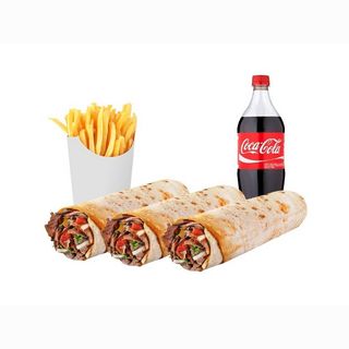 Oferta 2 = 3 durum+Patatas +Coca-Cola 1 litro 