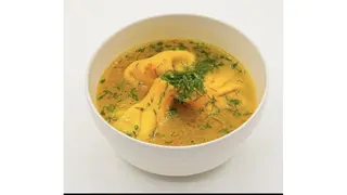 Суп куриный с мини-хинкали 