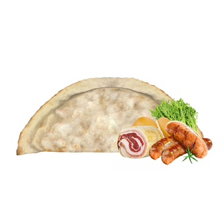 Crescione Salsiccia, Pancetta, Cicoria ripassata e Scamorza affumicata