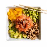 Poke bowl up the salmon
