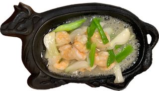 41-Gamberi alla piastra con cipolle