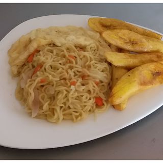 Noodles, Plantain and Sausage