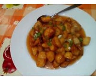 105А. Задушени картофи в сладко-кисел сос (700г)